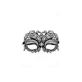 Masque vénitien Giulia rigide noir avec strass  